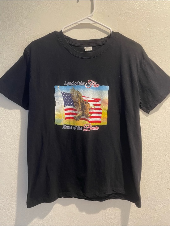 Other - Vintage 4th of July American Flag Eagle Graphic Tee Black Large L